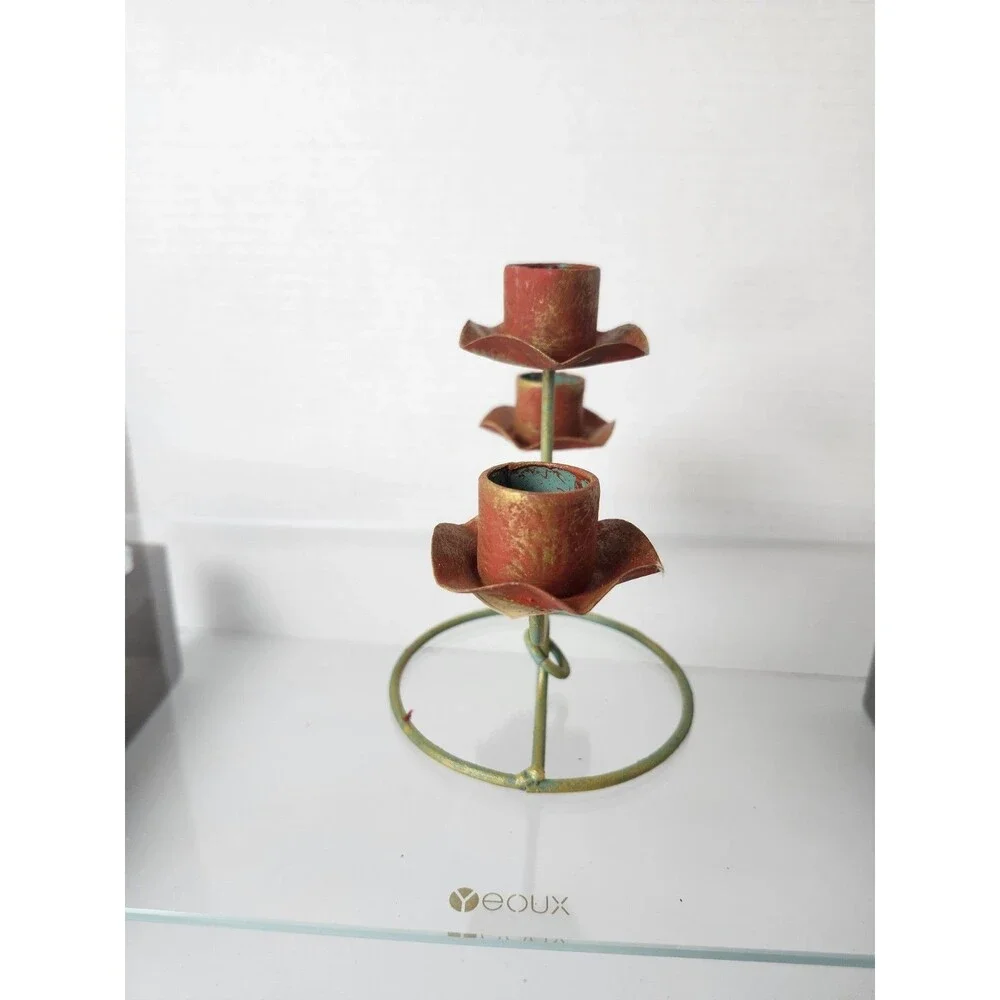 Husna Imports 3 Tier Wrought Iron Candelabra.